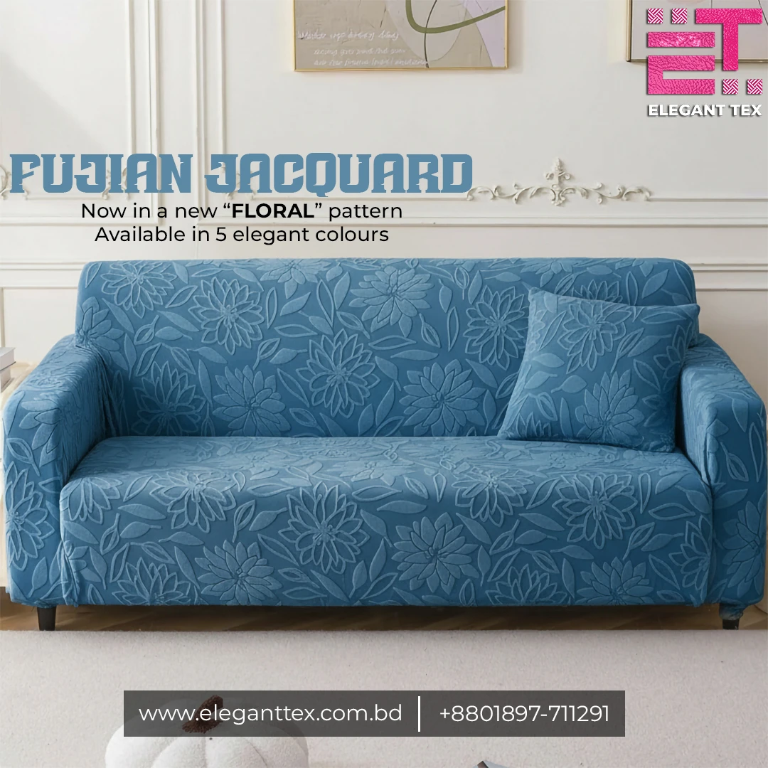 Fujian Jaquard – Blue (Floral pattern)