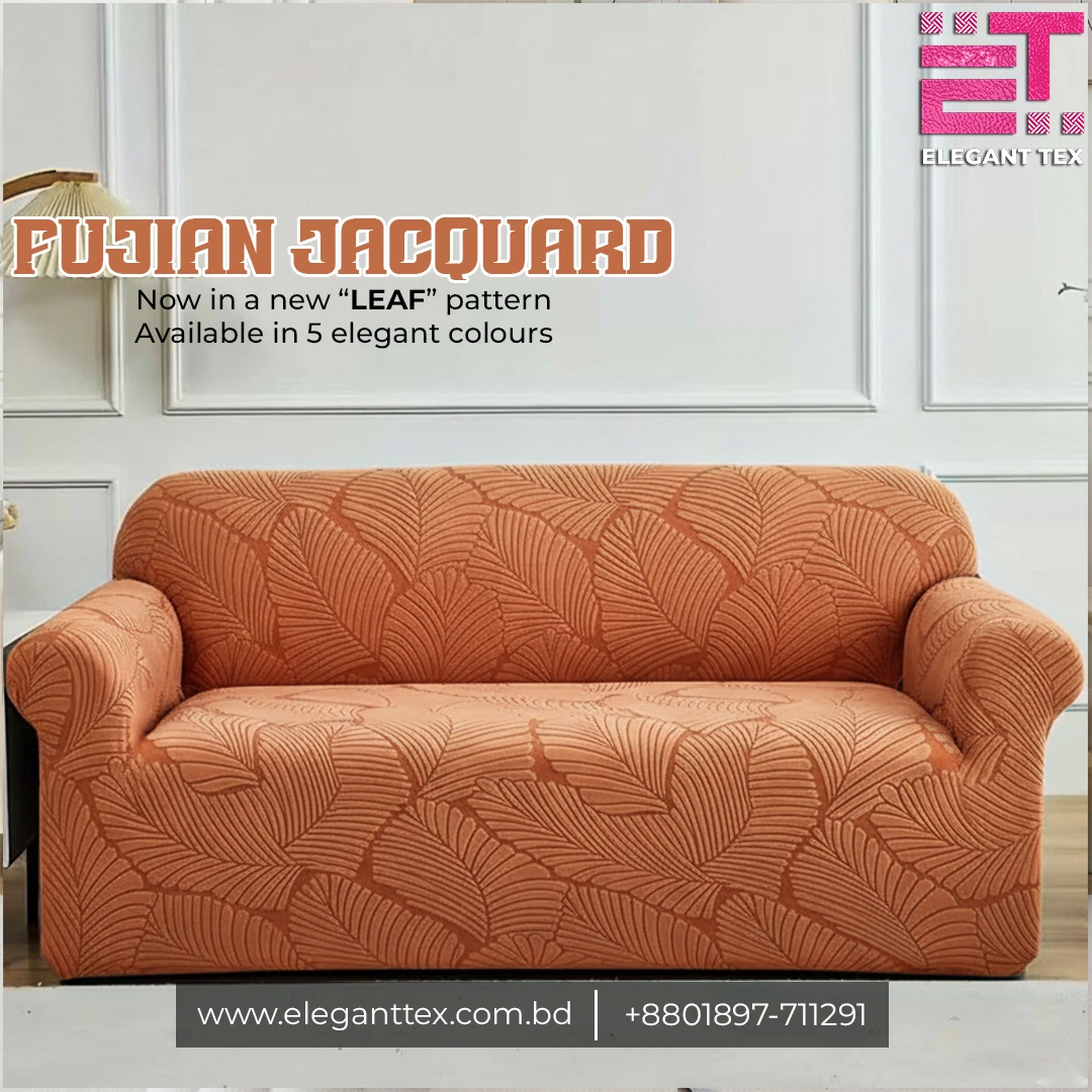Fujian Jaquard – Orange (leaf pattern)