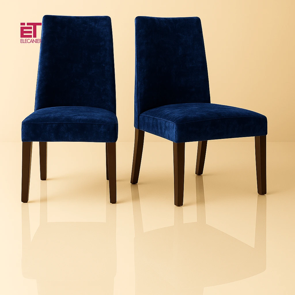 Velvet Chair Cover Navy Blue