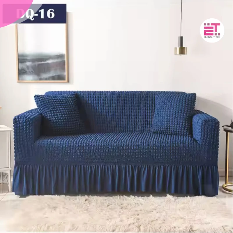 Turky Sofa Cover | Navy Blue Color | Solid